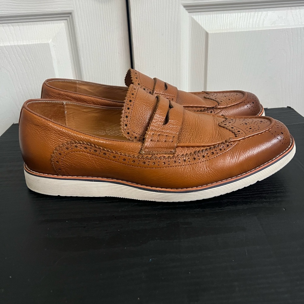 Marc Nolan Branson Walnut Wingtip Penny Loafer size 11
